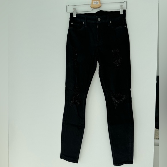 7 For All Mankind ripped black jeans - Picture 1 of 6